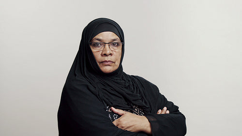 Islamic woman in hijab smiling