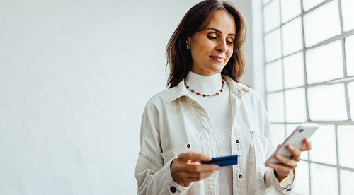 Startup owner doing online shopping for her business