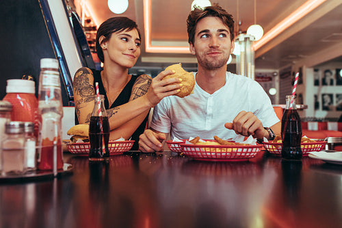 Couple dining at a restaurant