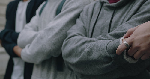 Students standing together in protest picket