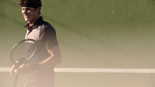 Tennis player mastering the forehand technique