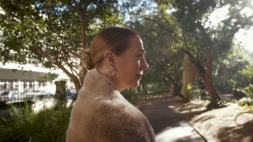 Rich senior woman at the park