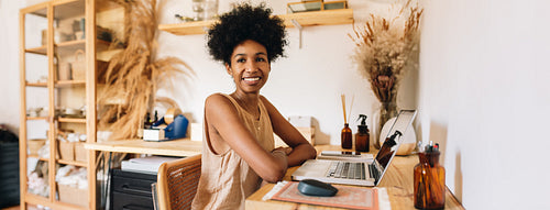 Happy jewelry business owner