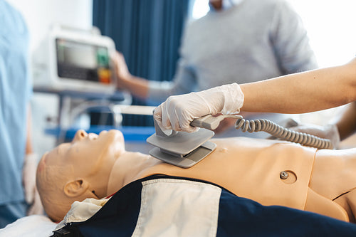 Medical simulation for defibrillation training