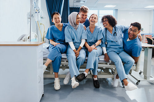 Students celebrating their success in a medical training program