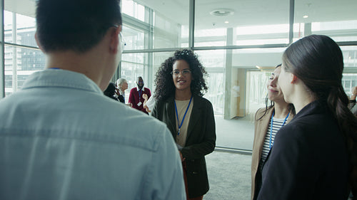 Professionals enjoying a networking event