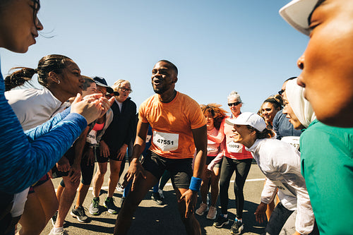 Group embraces excitement during intense marathon celebration