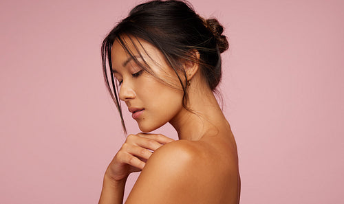 Attractive woman with clean and clear skin