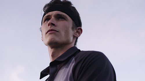 Serve by professional tennis player