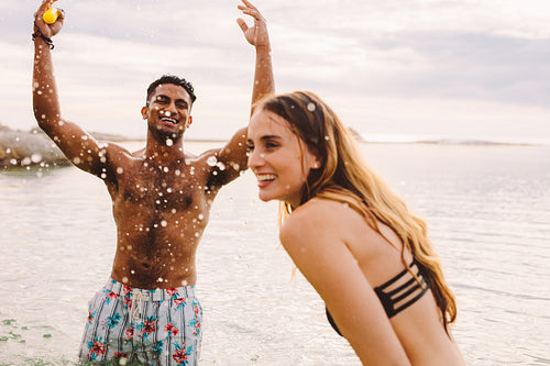 Couple on a vacation at the beach