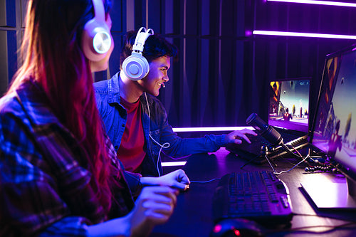 Gaming contest between two Gen Z online gamers