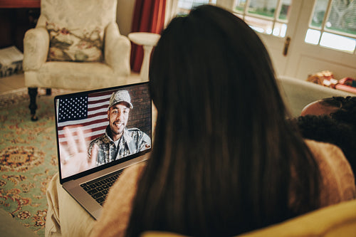 Soldier video calling his family during the holidays