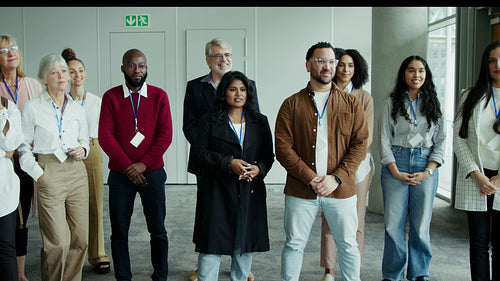 Diverse business professionals gathered at event