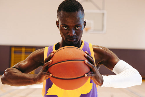 Eyes forward: Male player stands with purpose