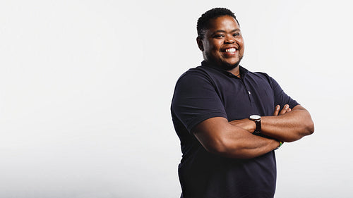 Portrait of cheerful african man