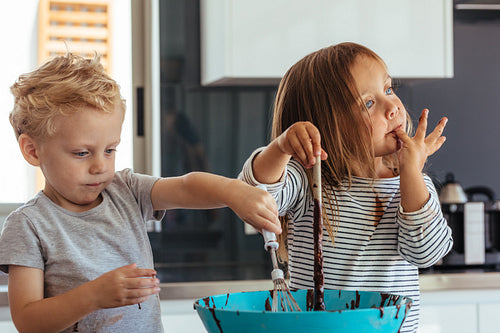kids baking in the kitchen