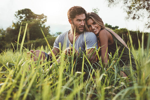 Affectionate young couple enjoying a day outdoors