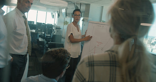 Business presentation to colleagues in office