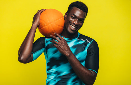 Confident basketball player