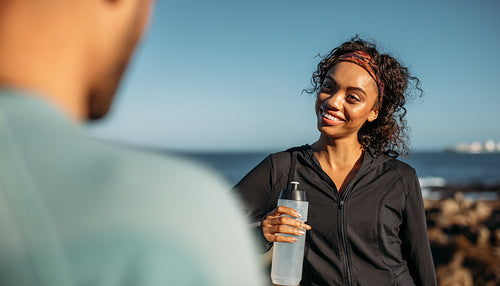 Woman relaxing after workout