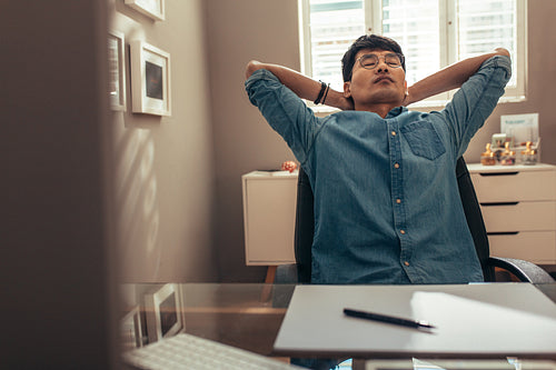 Designer taking break from work for mind relief