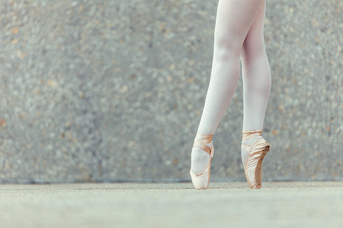 Detail shot of ballet dancer feet 