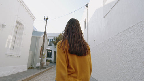 Pretty woman enjoying walking outdoors