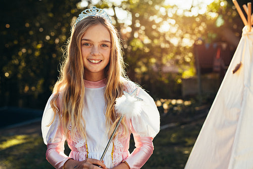 Cute young girl in fairy costume