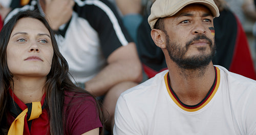German football supporters having fun during a live game