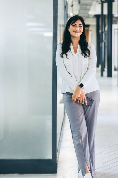Cheerful businesswoman smiling at the camera