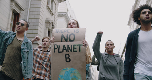 Activists protesting on the street against the pollution