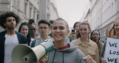 People protesting on the street