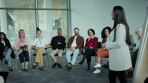 Group of businesspeople enjoying a workshop