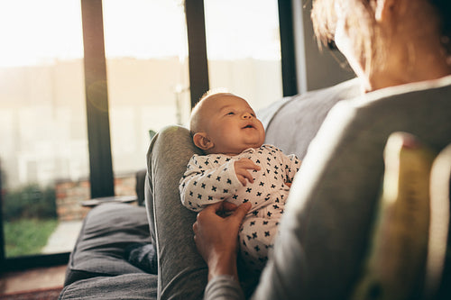 Mother and child at home