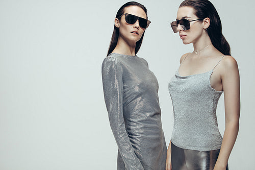 Two women in funky look