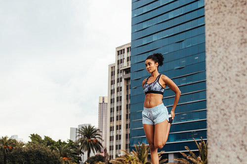 Woman exercising outdoors