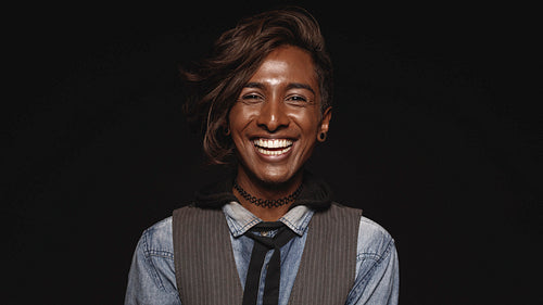 Portrait of a laughing indian man