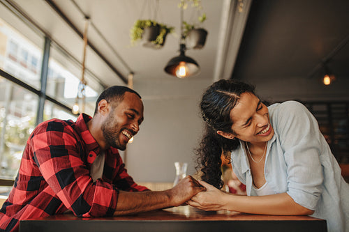 Loving couple enjoying on a date