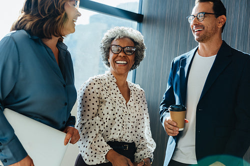 Communication in business grows as the team gathers in the office