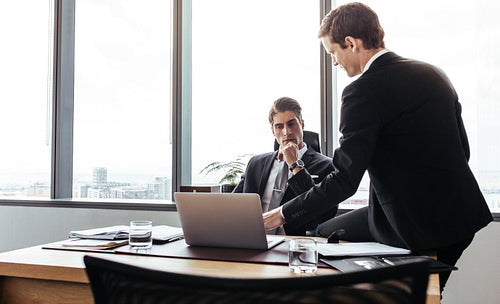 Business partners discussing plans for new project