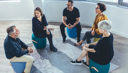 Team building session in office