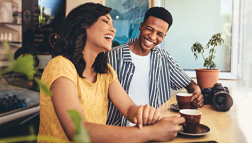 Creative people meet up at cafe