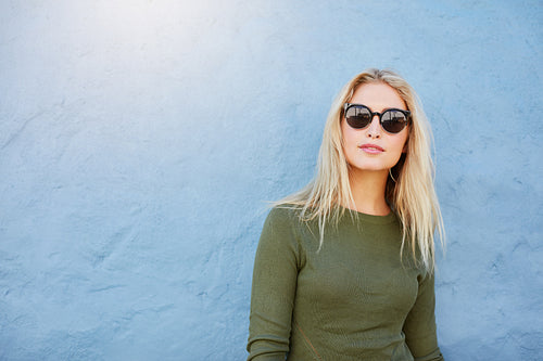 Stylish young female with sunglasses 