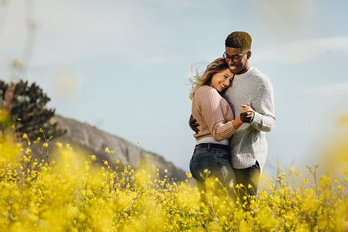 Happy couple dancing together