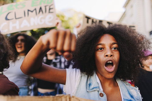 Youth activists demonstrating against climate change