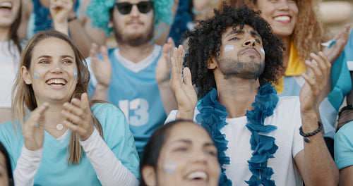 Argentinian fans chanting and cheering their team