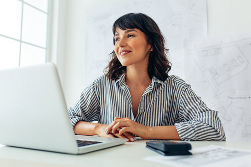 Close up of a smiling female entrepreneur
