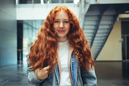 Female student going for class