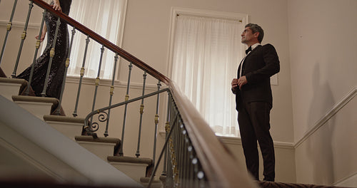 Millionaire couple going for a party