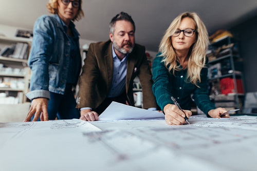 Business team discussing about errors in project